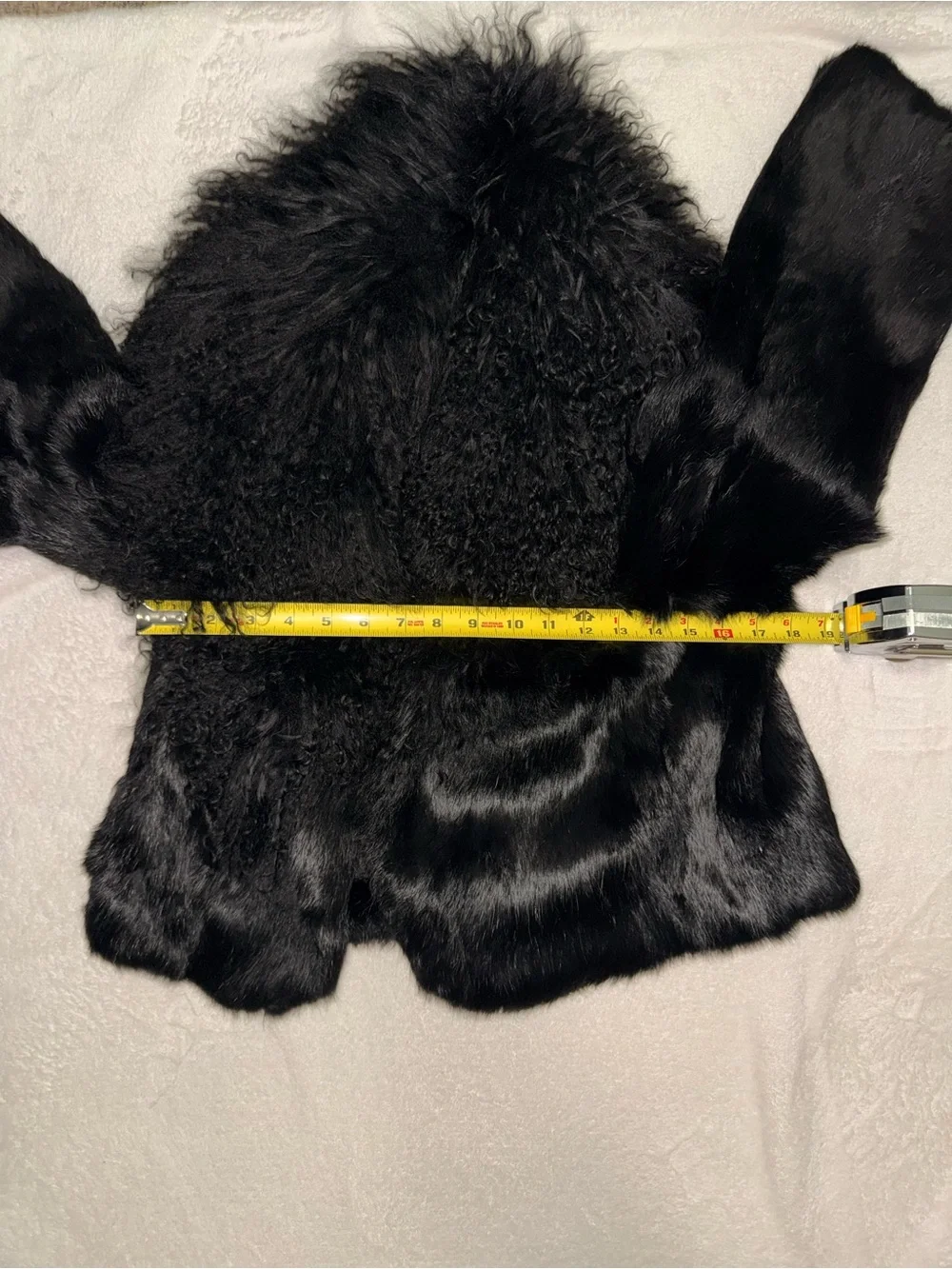 Adrienne Landau Genuine Rabbit & Mongolian Fur Jacket Black Size L